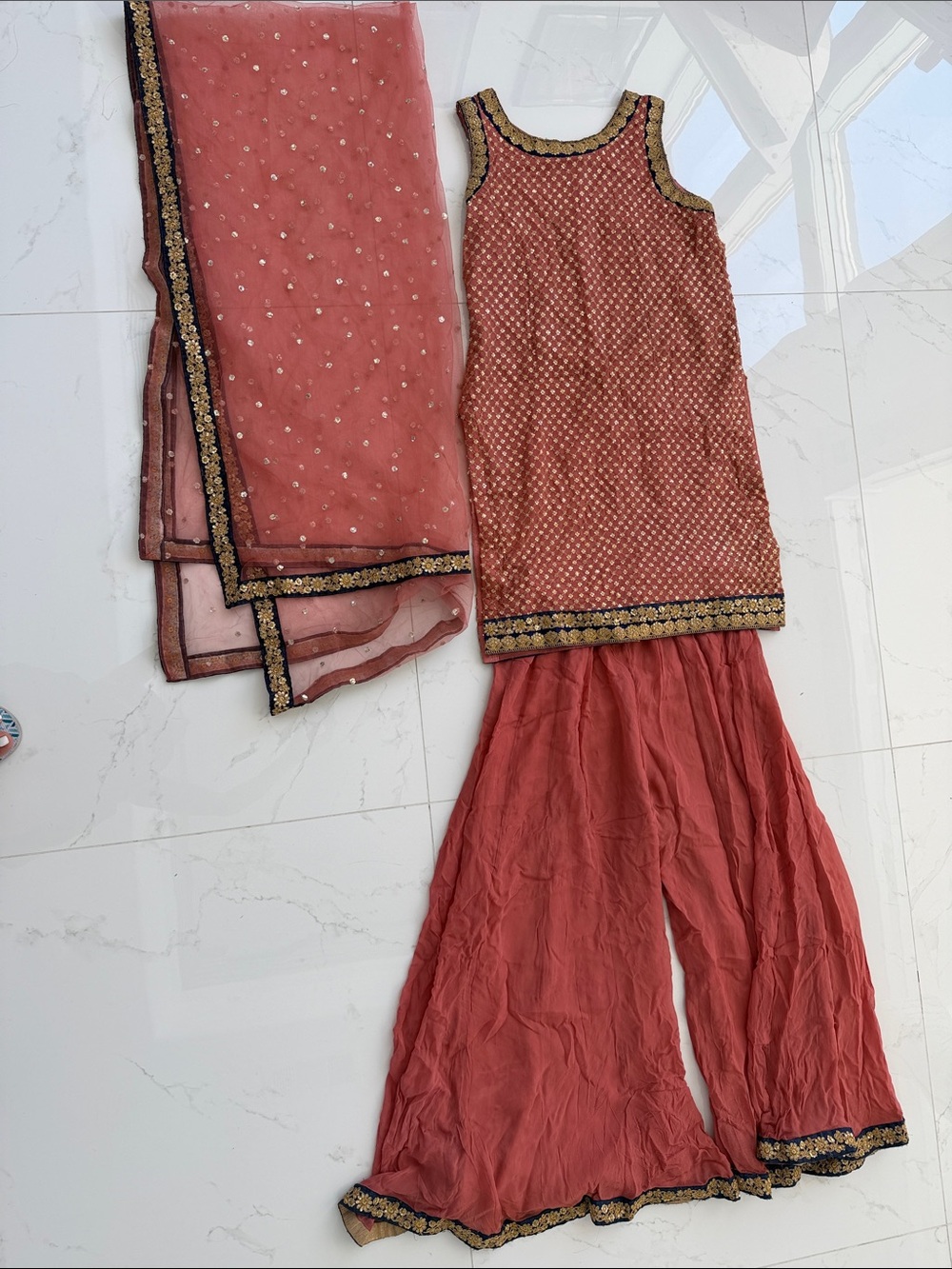 Georget Women’s Rust Embellished Sharara Set - Brand Not Specified